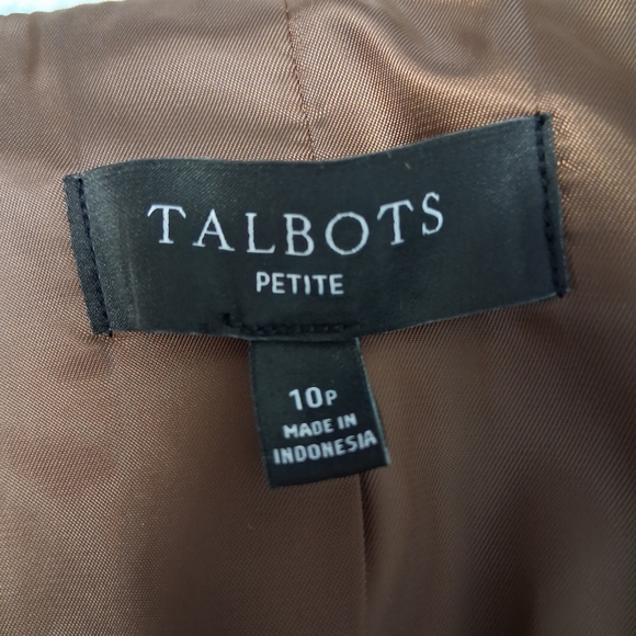 Talbots Dark Brown Women's Blazer with Gold Buttons Size 10p 40% Wool - Picture 3 of 17